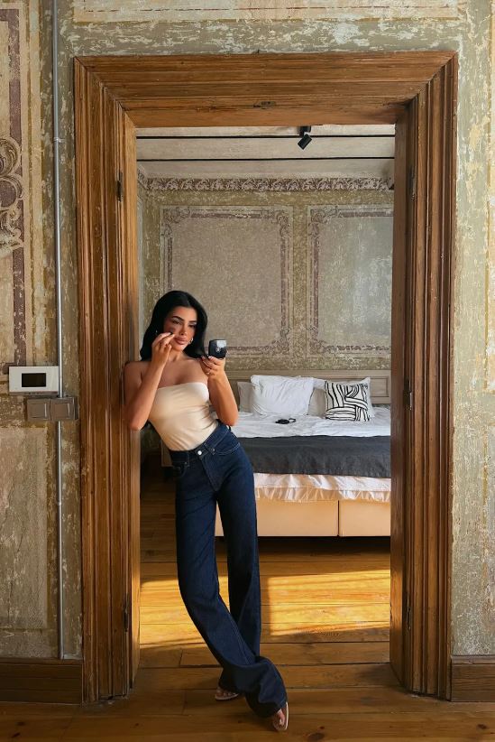 Navy High-Waist Denim