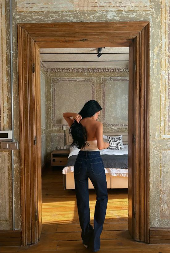 Navy High-Waist Denim